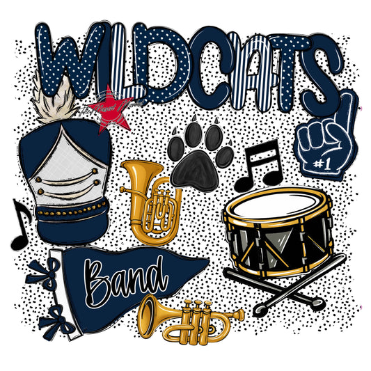 Wildcats Band Spirit-Navy