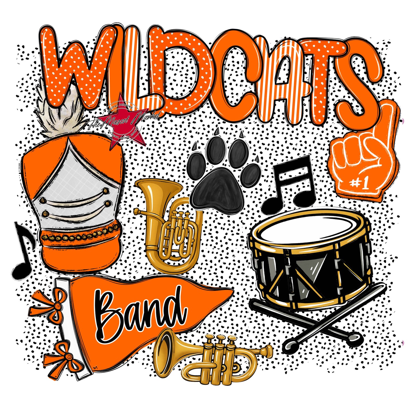 Wildcats Band Spirit-Orange