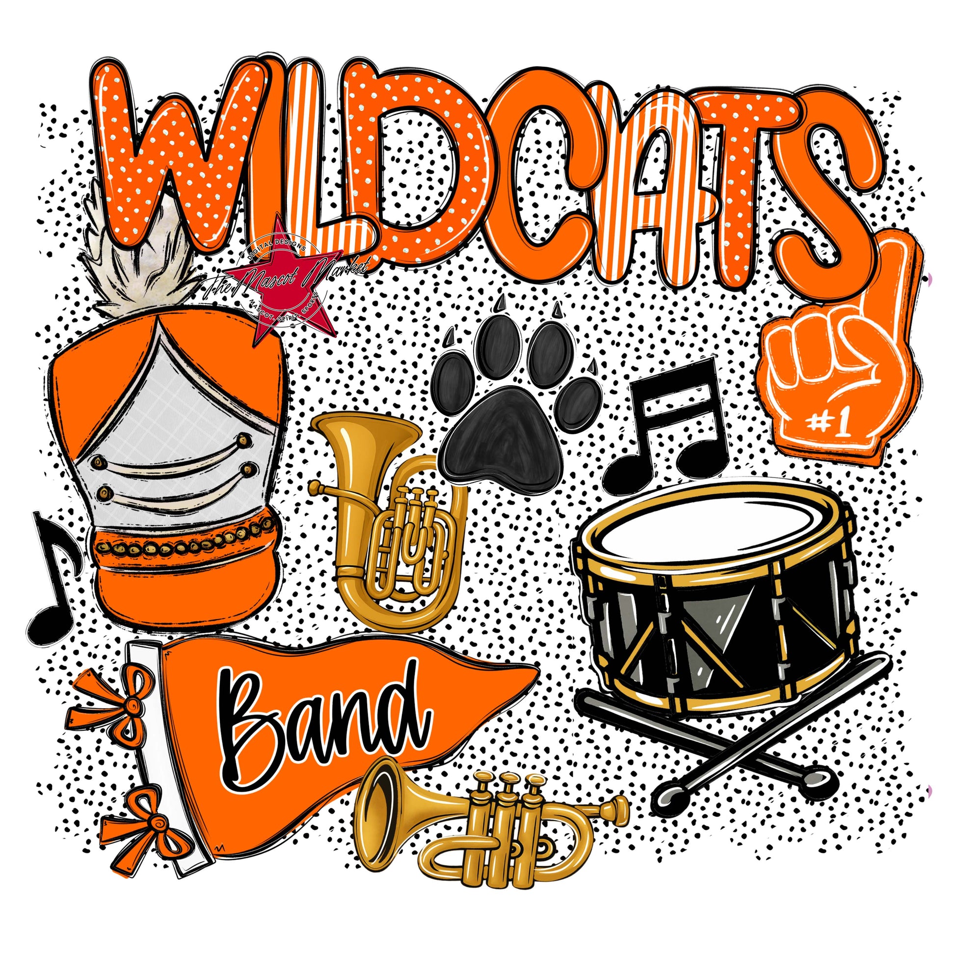 Wildcats Band Spirit-Orange