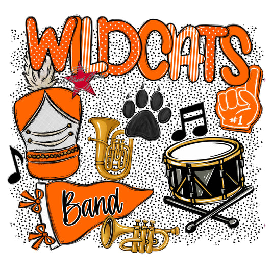Wildcats Band Spirit-Orange