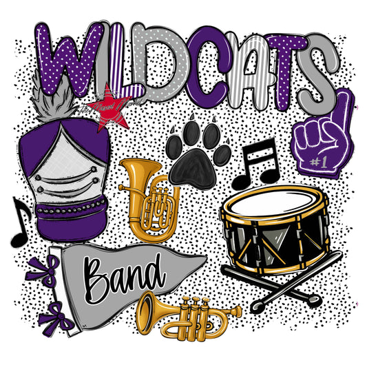 Wildcats Band Spirit-Purple & Grey