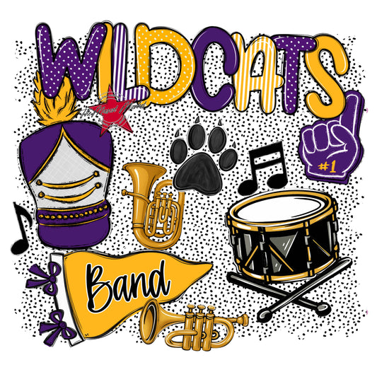 Wildcats Band Spirit-Purple & Yellow