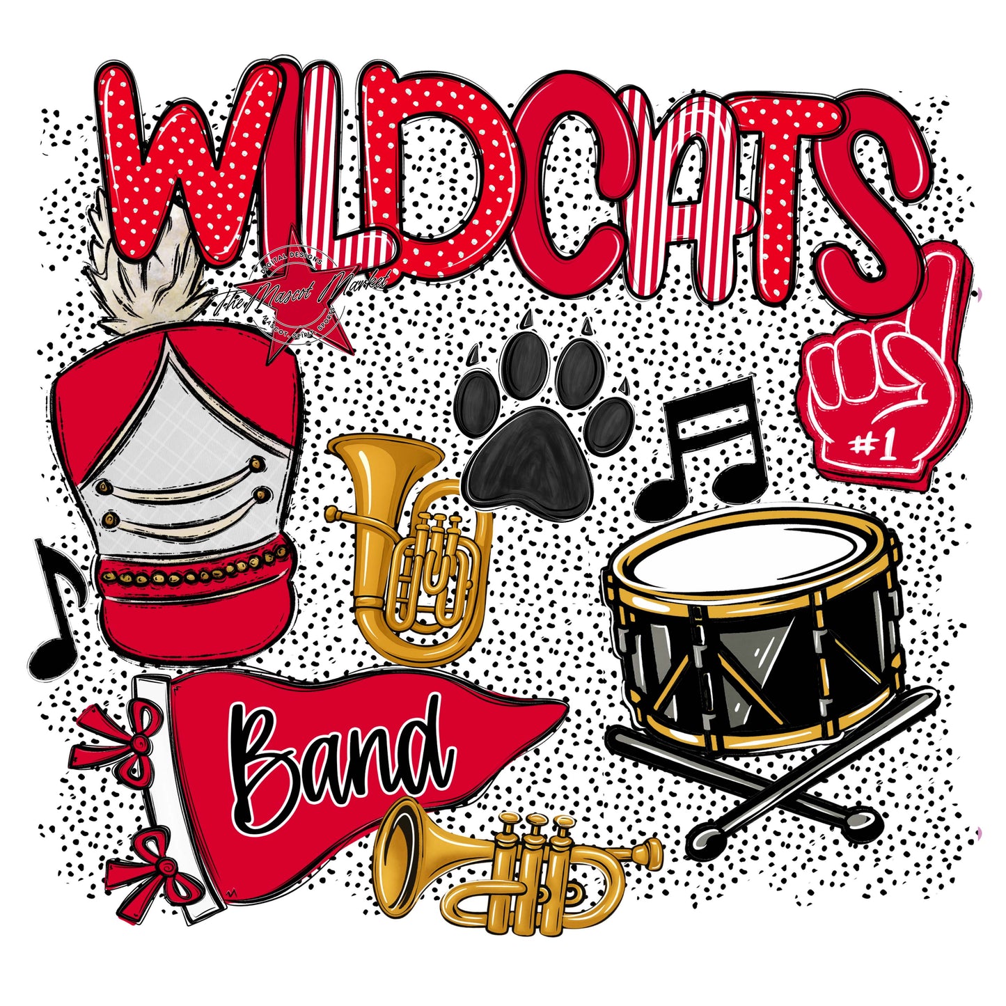 Wildcats Band Spirit-Red