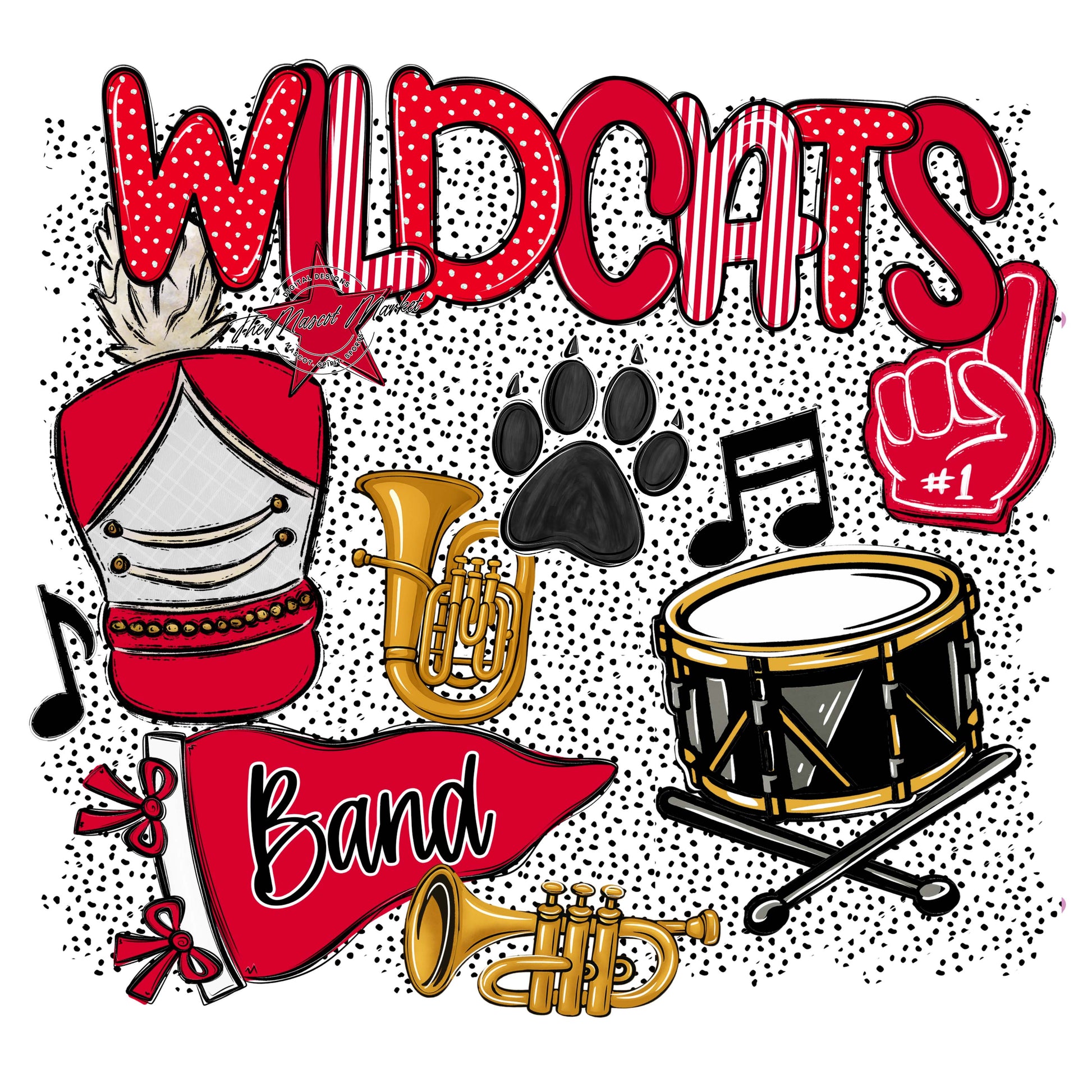 Wildcats Band Spirit-Red