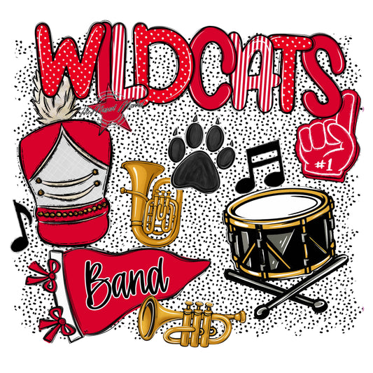 Wildcats Band Spirit-Red