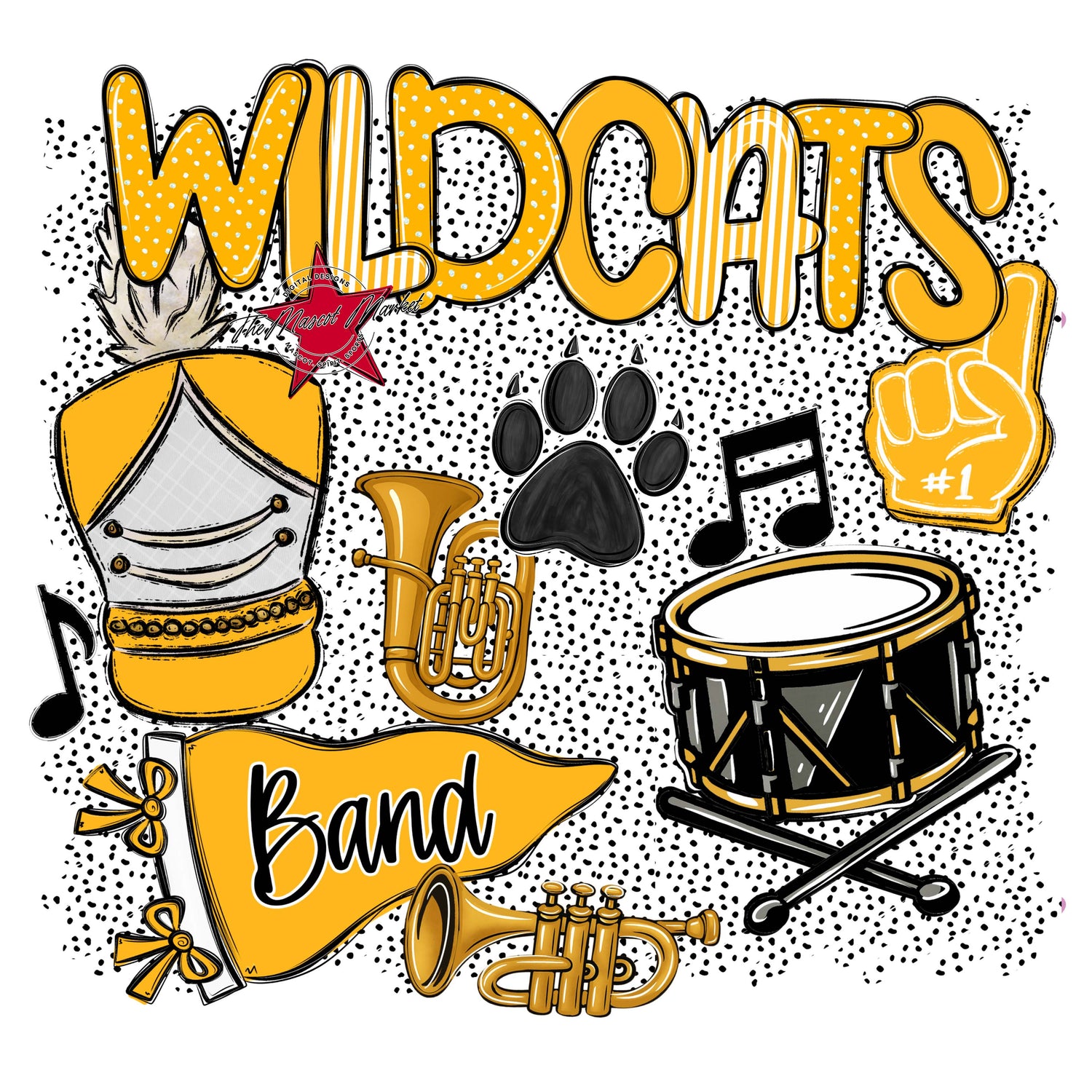 Wildcats Band Spirit-Yellow