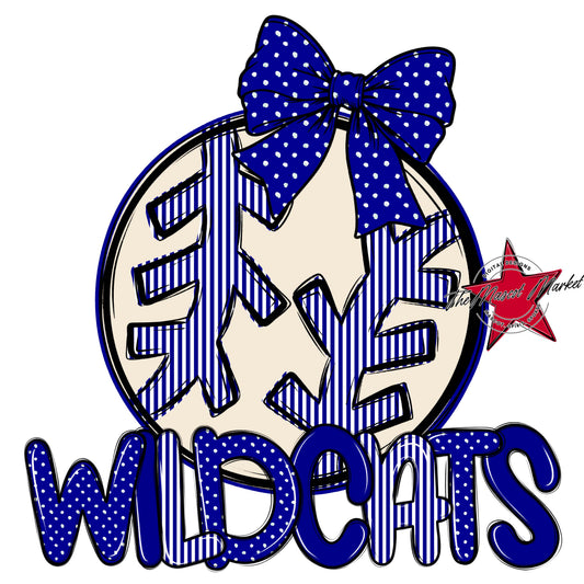 Wildcats Baseball-Softball Spirit Design-Blue