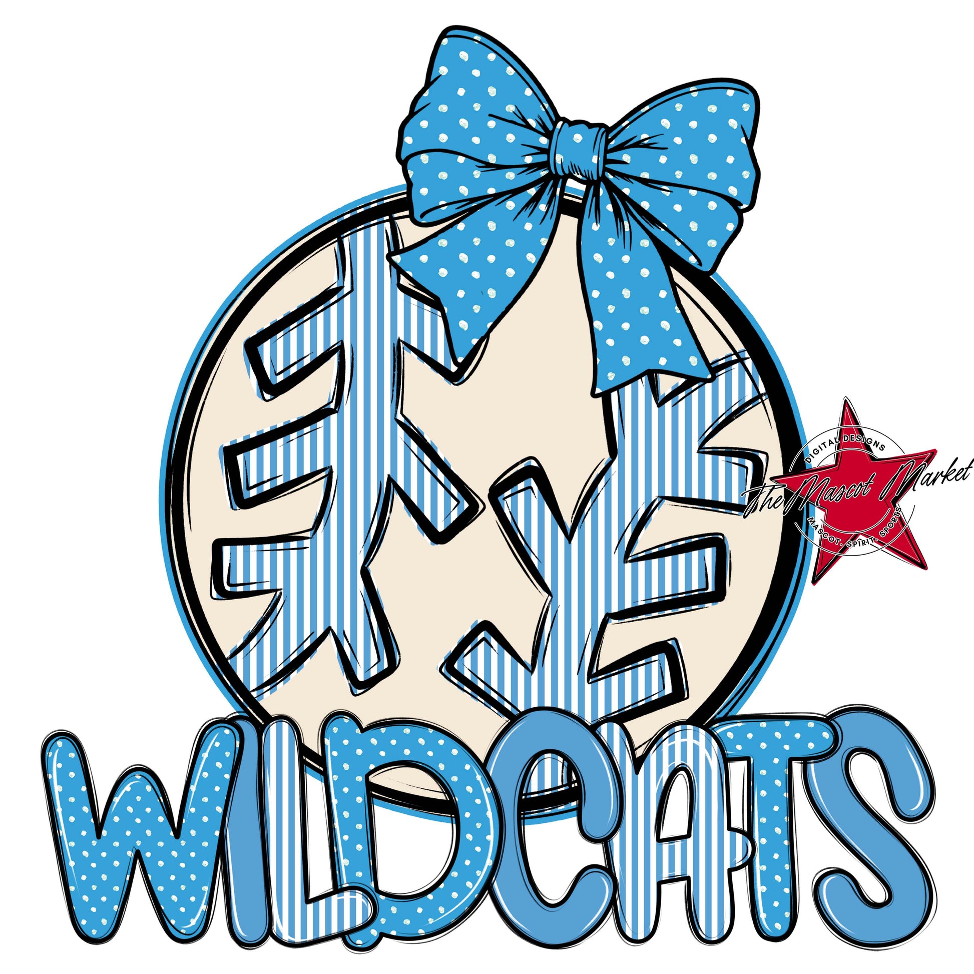 Wildcats Baseball-Softball Spirit Design-Carolina Blue