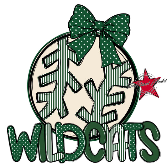 Wildcats Baseball-Softball Spirit Design-Green