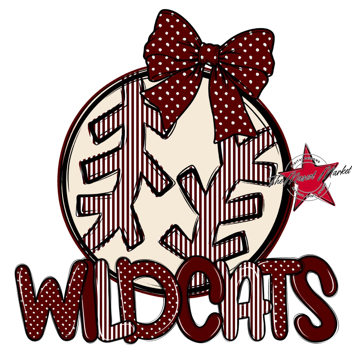 Wildcats Baseball-Softball Spirit Design-Maroon