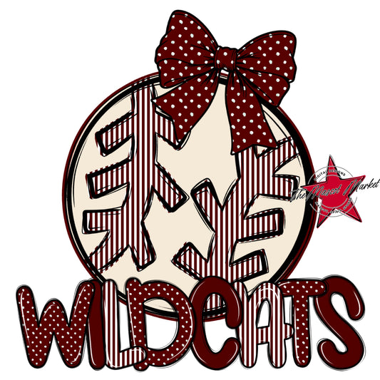 Wildcats Baseball-Softball Spirit Design-Maroon