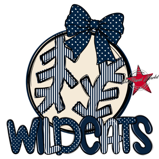 Wildcats Baseball-Softball Spirit Design-Navy