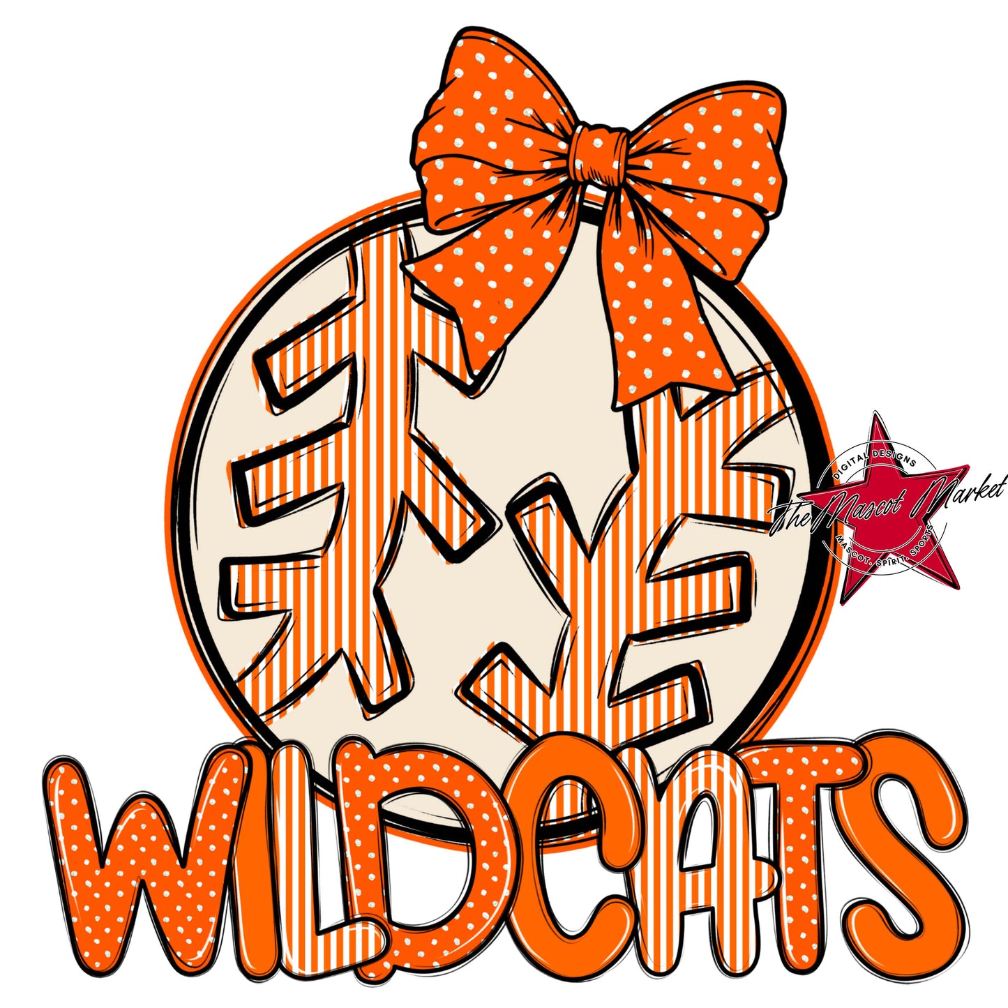 Wildcats Baseball-Softball Spirit Design-Orange