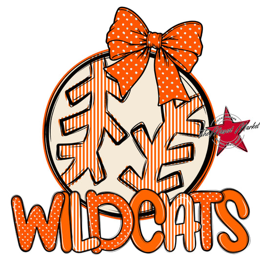 Wildcats Baseball-Softball Spirit Design-Orange