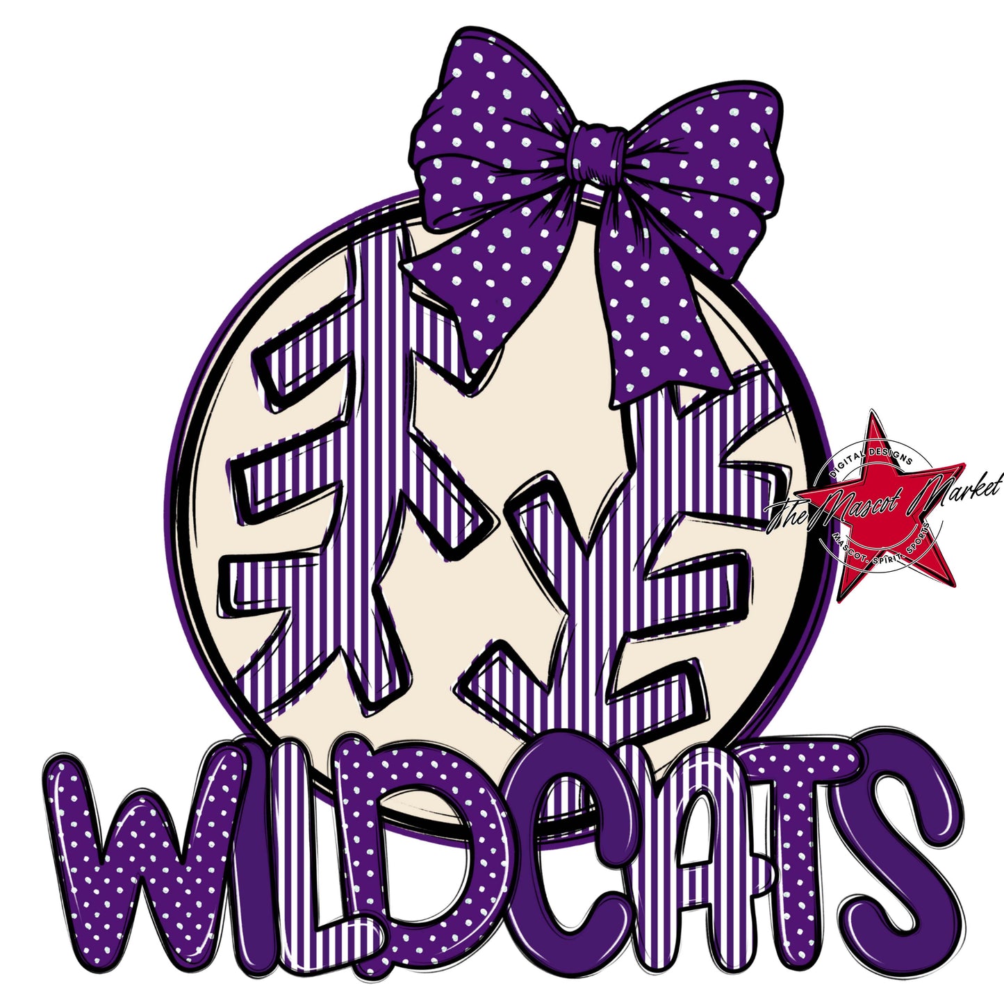 Wildcats Baseball-Softball Spirit Design-Purple