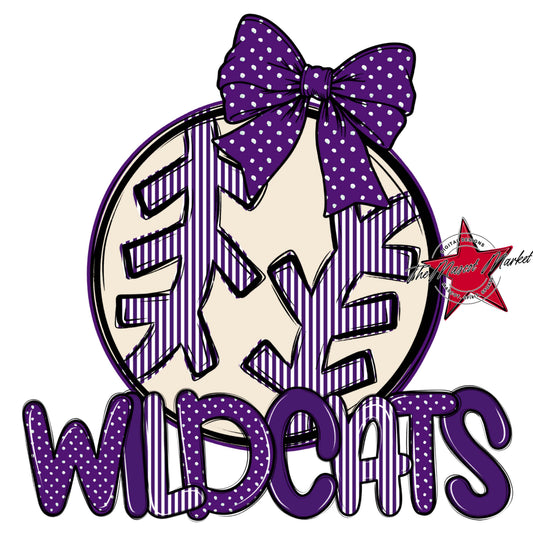 Wildcats Baseball-Softball Spirit Design-Purple