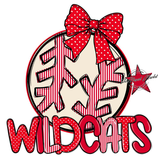 Wildcats Baseball-Softball Spirit Design-Red