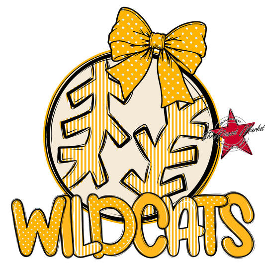 Wildcats Baseball-Softball Spirit Design-Yellow