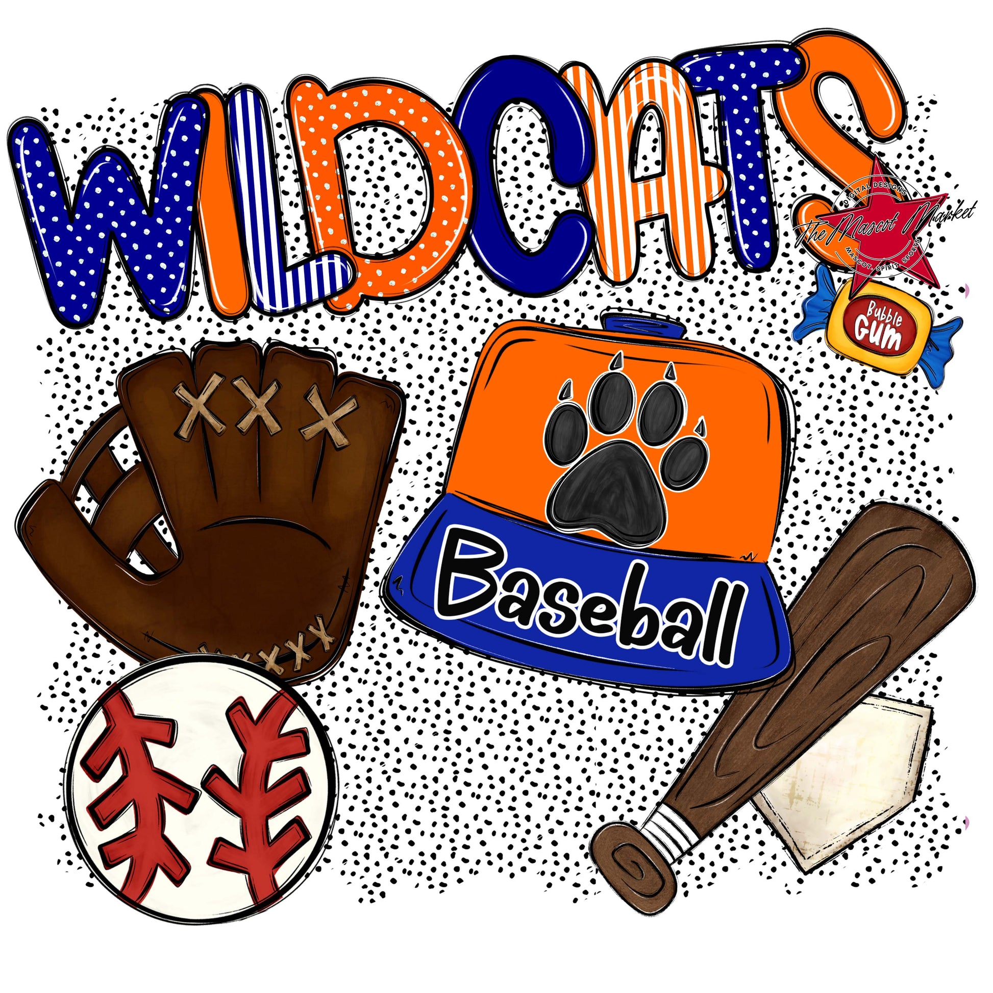 Wildcats Baseball Spirit-Blue & Orange