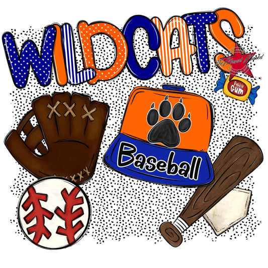 Wildcats Baseball Spirit-Blue & Orange