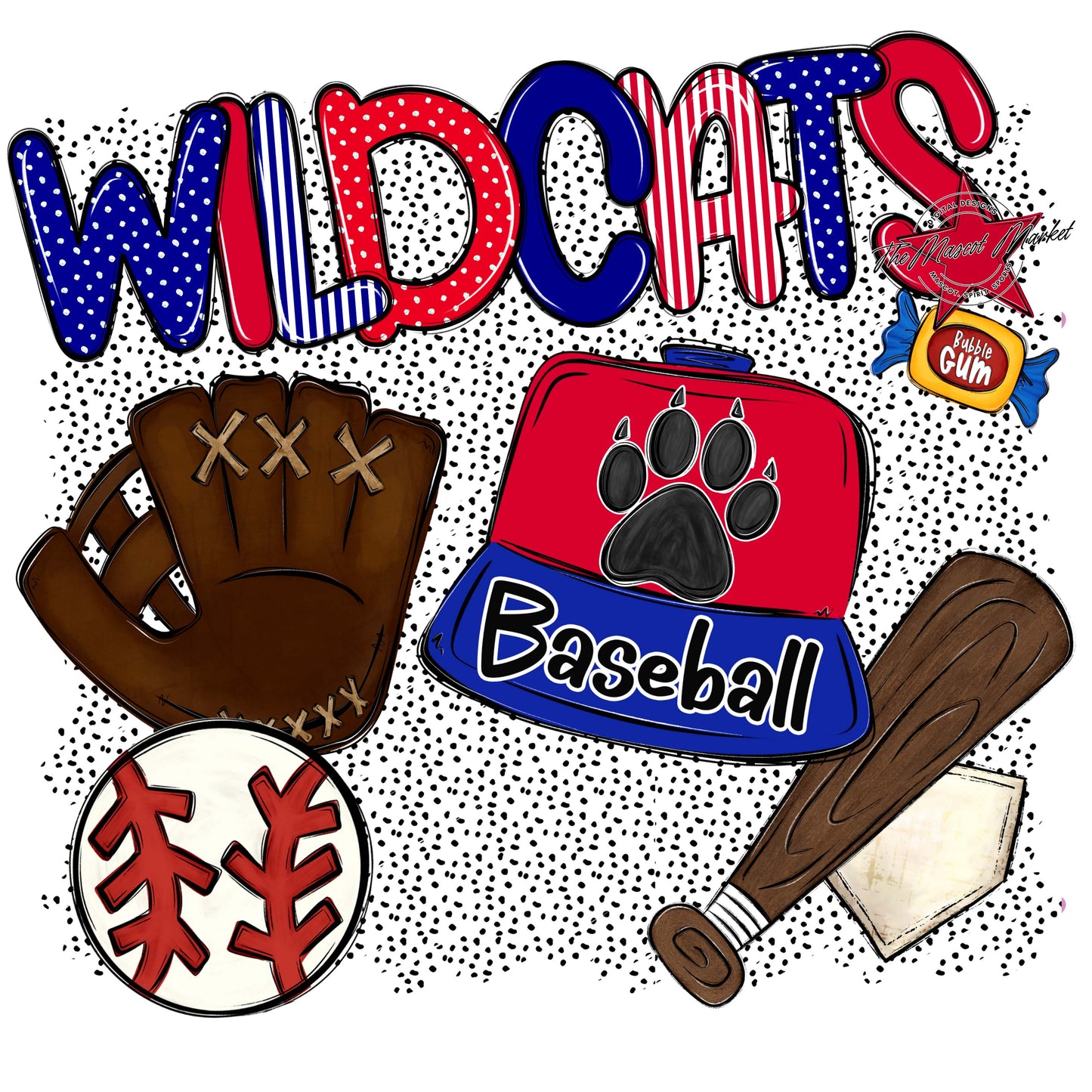 Wildcats Baseball Spirit-Blue & Red
