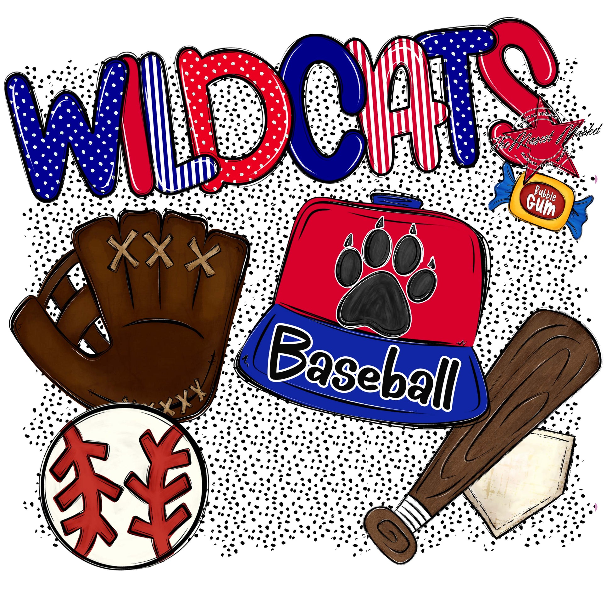 Wildcats Baseball Spirit-Blue & Red