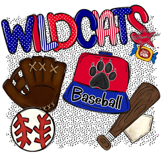 Wildcats Baseball Spirit-Blue & Red