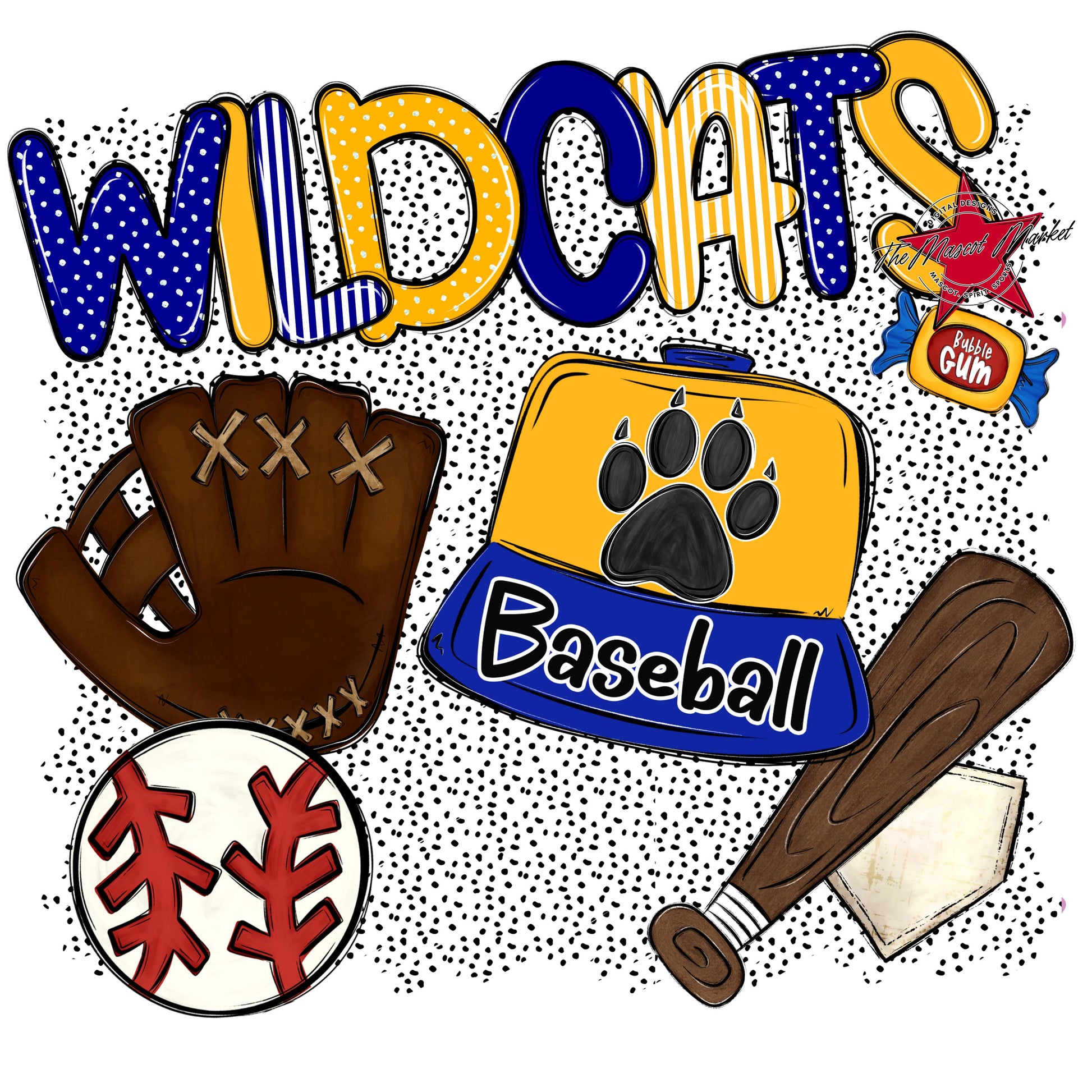 Wildcats Baseball Spirit-Blue & Yellow