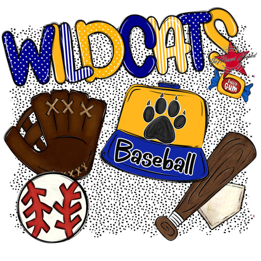 Wildcats Baseball Spirit-Blue & Yellow