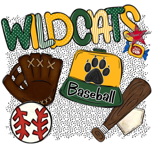 Wildcats Baseball Spirit-Green & Yellow
