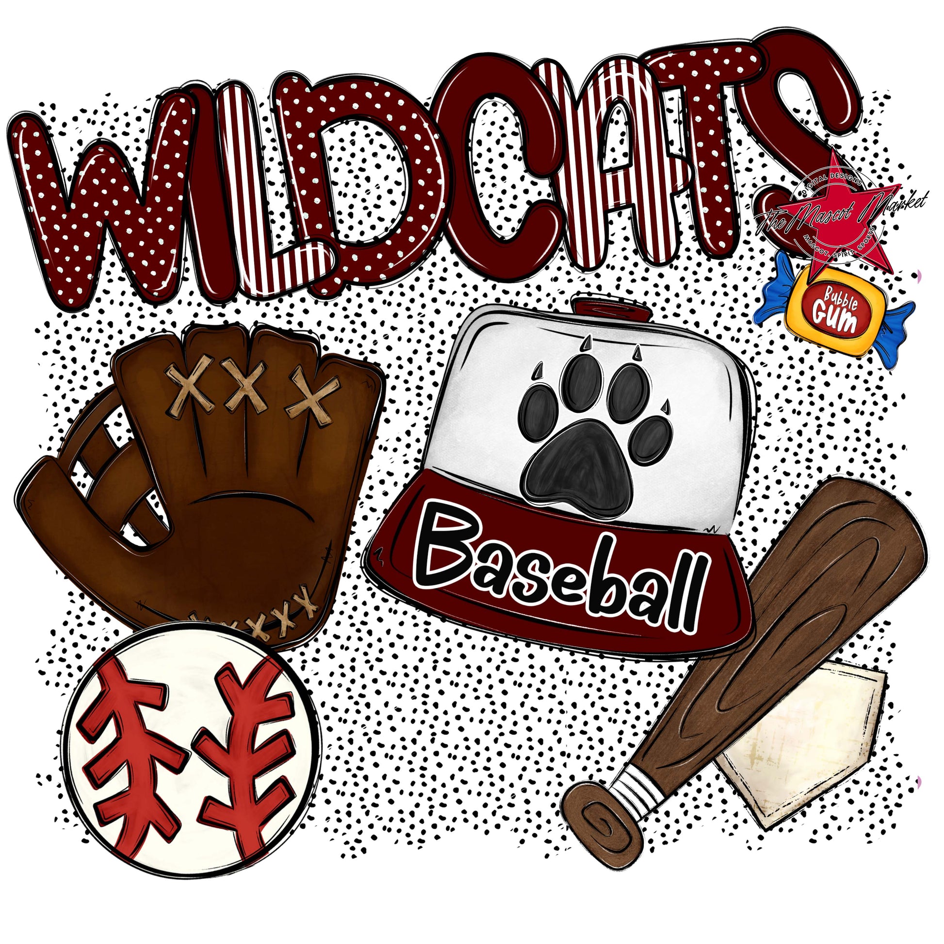 Wildcats Baseball Spirit-Maroon