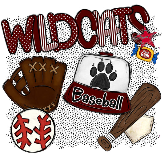 Wildcats Baseball Spirit-Maroon