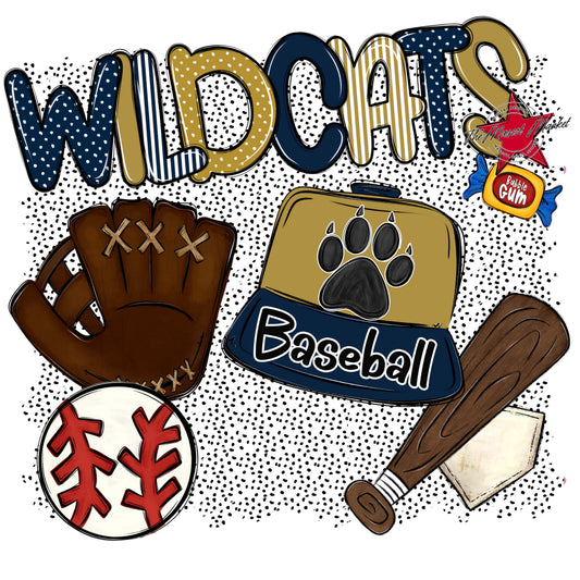 Wildcats Baseball Spirit-Navy & Gold