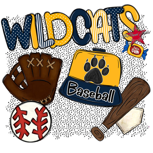 Wildcats Baseball Spirit-Navy & Yellow