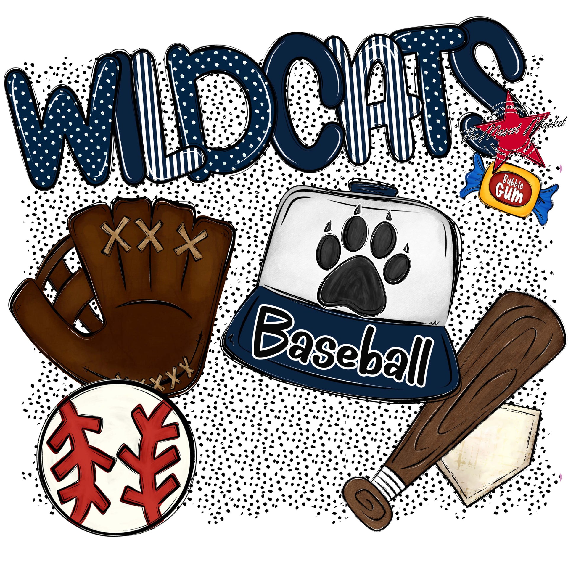 Wildcats Baseball Spirit-Navy