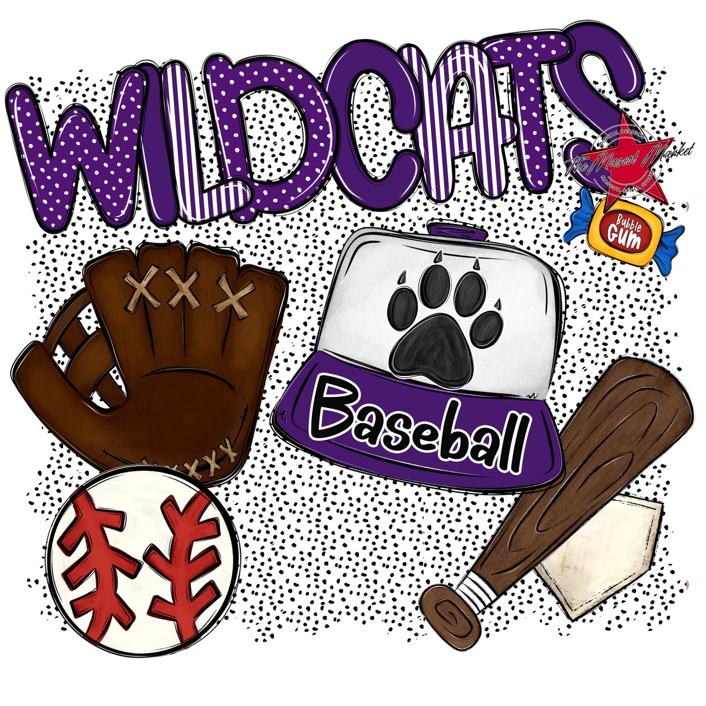 Wildcats Baseball Spirit-Purple