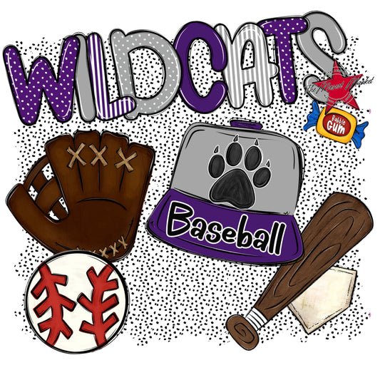 Wildcats Baseball Spirit-Purple & Grey