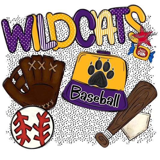 Wildcats Baseball Spirit-Purple & Yellow