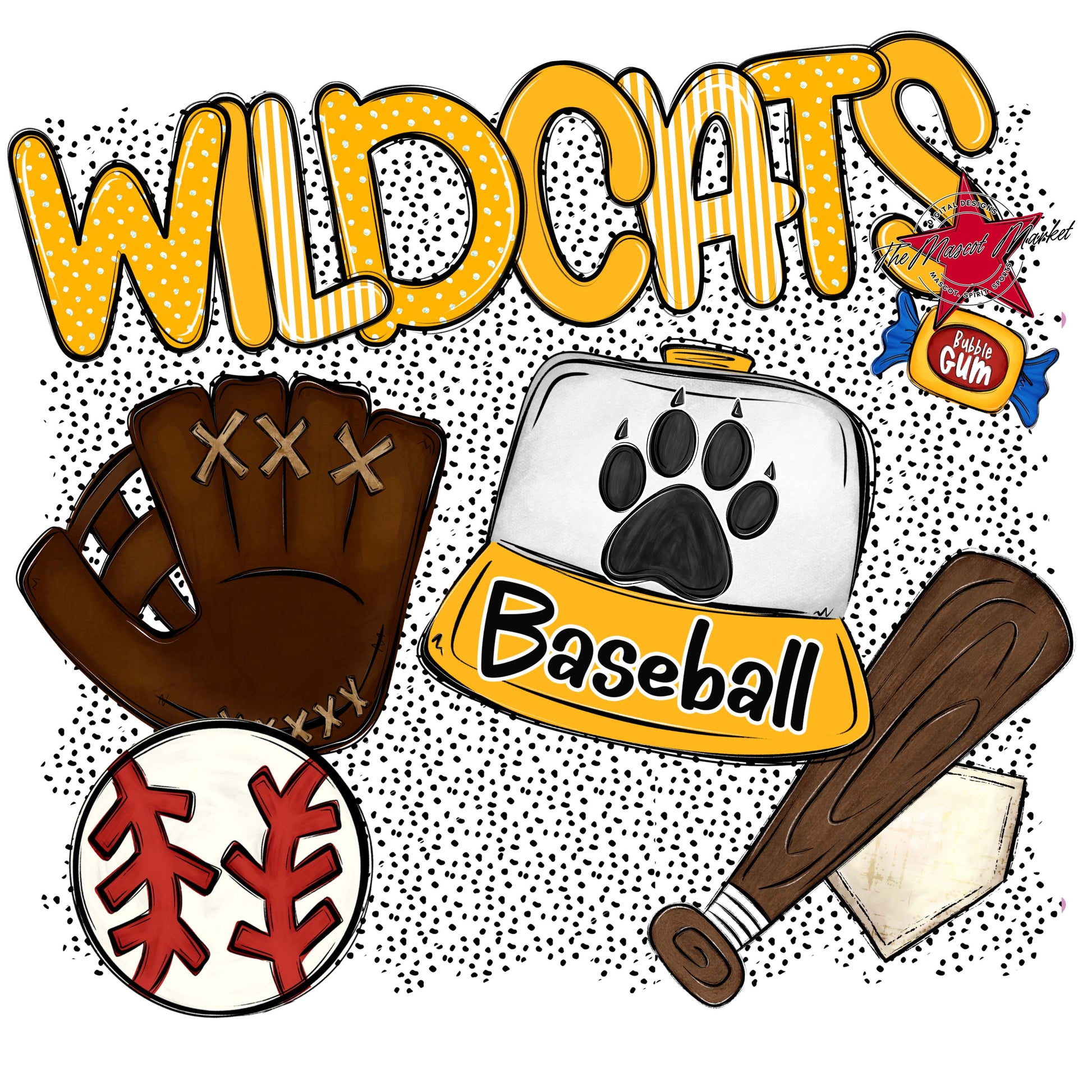 Wildcats Baseball Spirit-Yellow