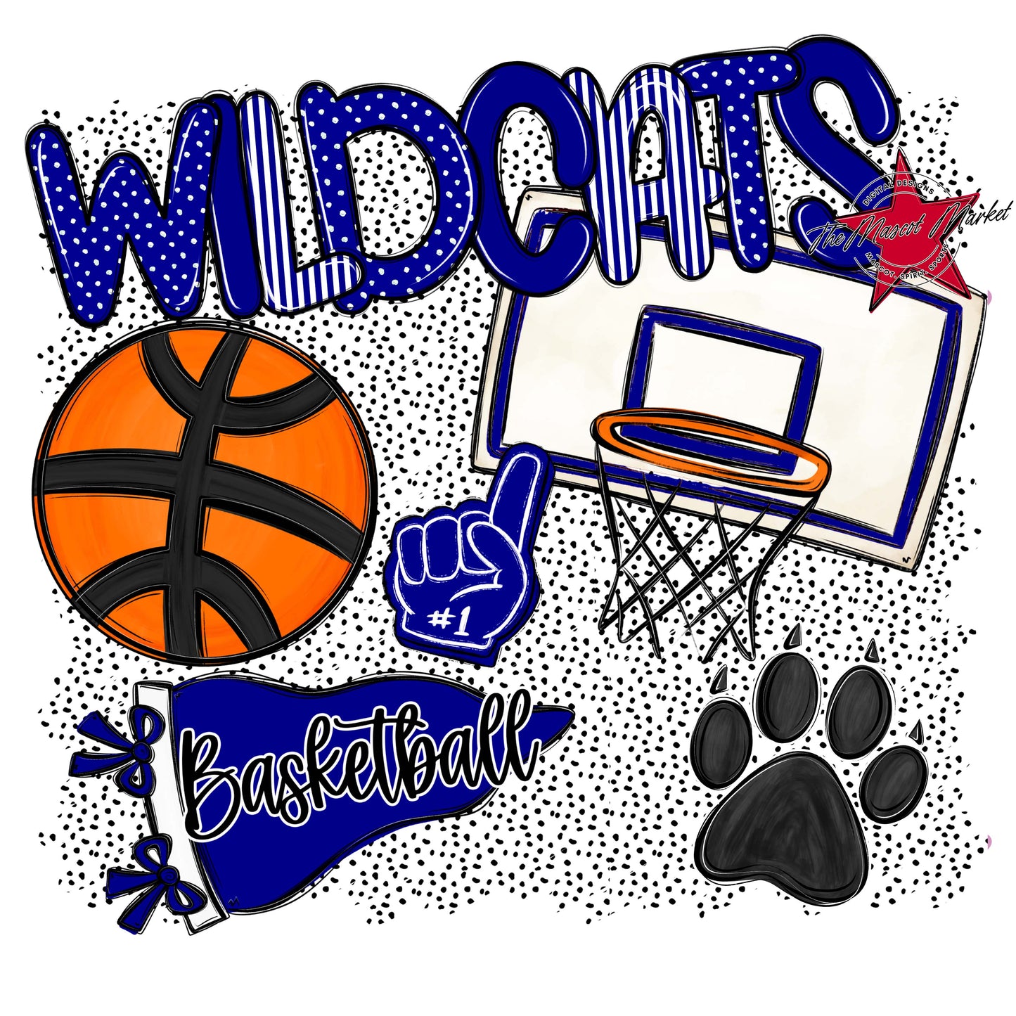 Wildcats Basketball Spirit-Blue