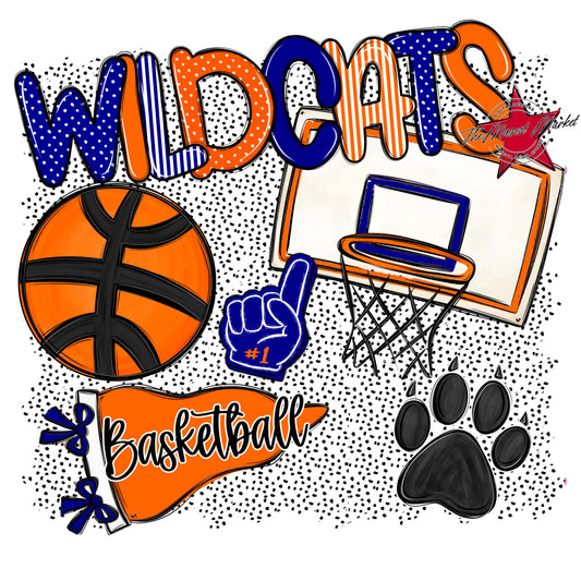 Wildcats Basketball Spirit-Blue & Orange