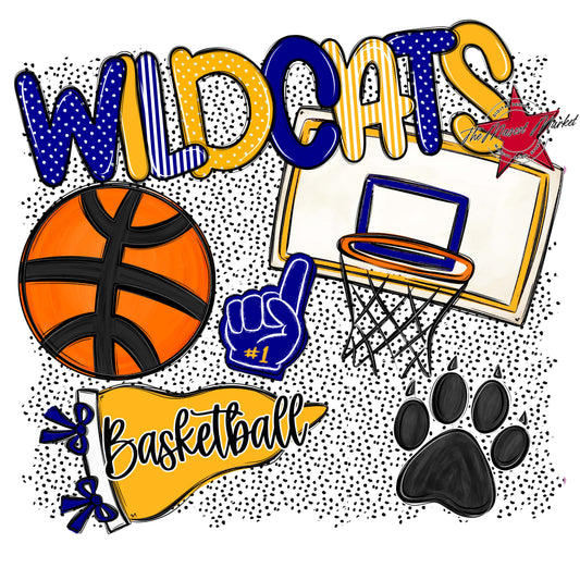 Wildcats Basketball Spirit-Blue & Yellow