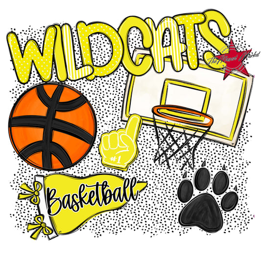 Wildcats Basketball Spirit-Bright Yellow