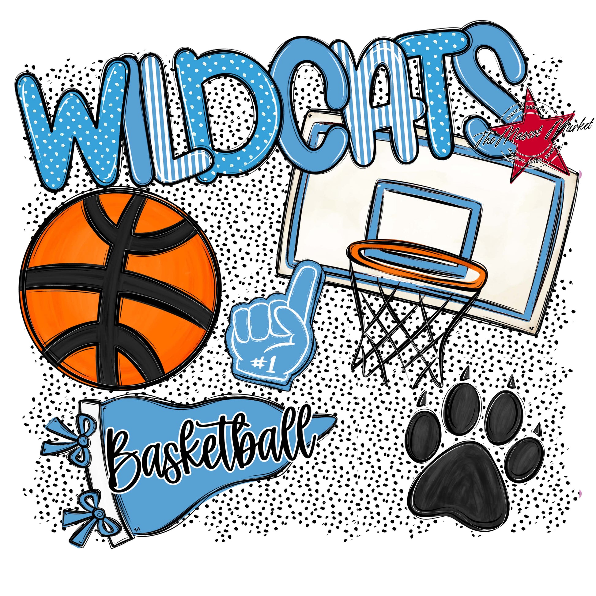 Wildcats Basketball Spirit-Carolina Blue