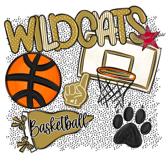 Wildcats Basketball Spirit-Gold