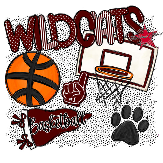 Wildcats Basketball Spirit-Maroon