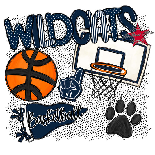 Wildcats Basketball Spirit-Navy