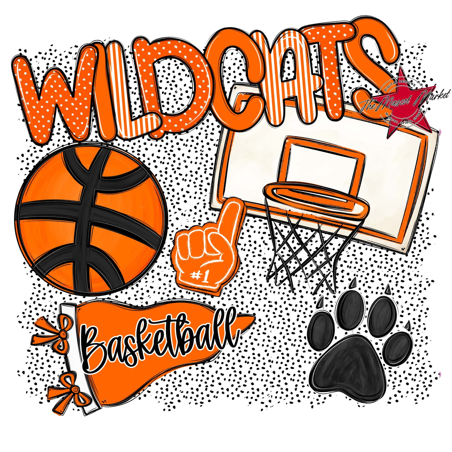 Wildcats Basketball Spirit-Orange