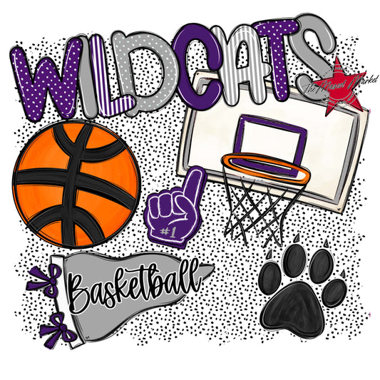 Wildcats Basketball Spirit-Purple & Grey