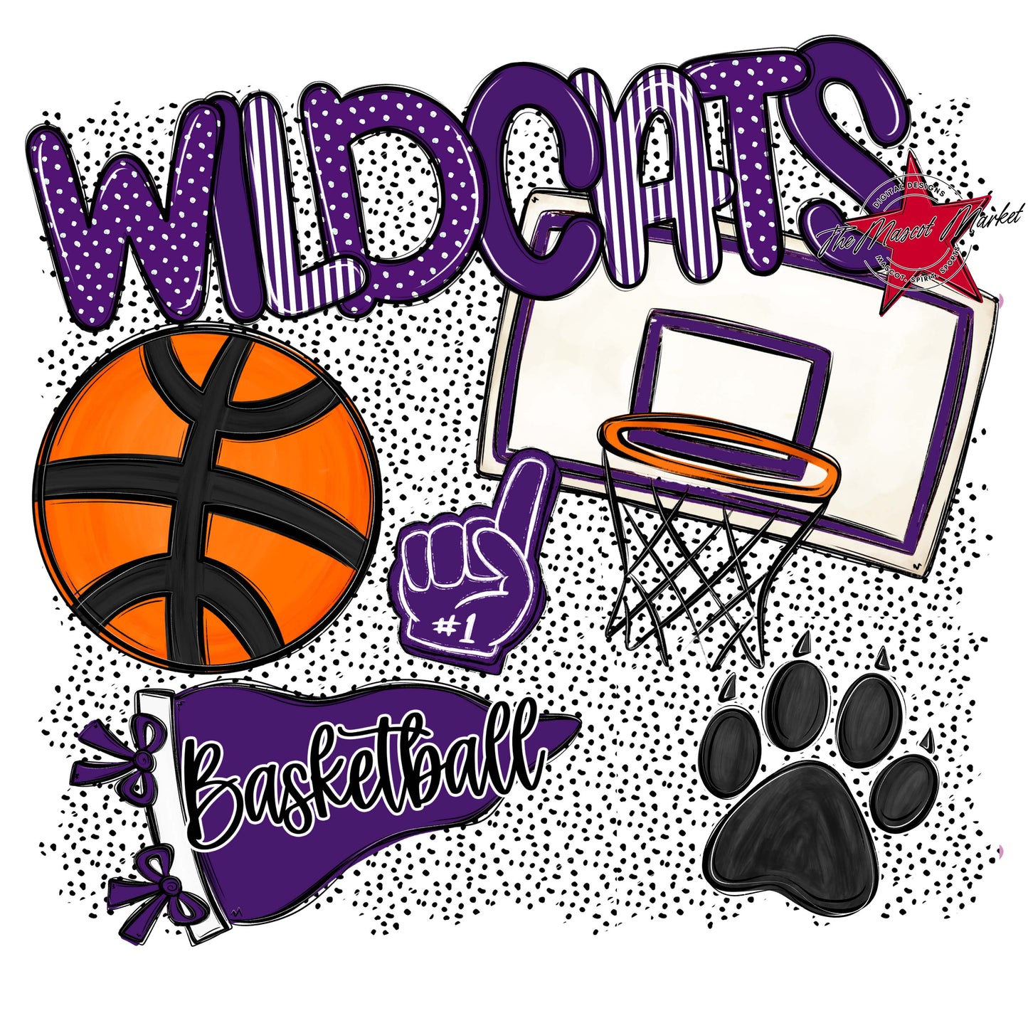 Wildcats Basketball Spirit-Purple
